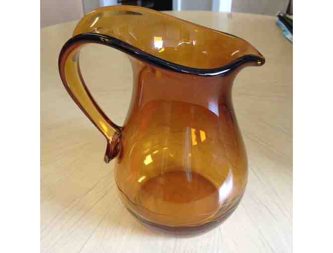 Amber Colored Glass Pitcher