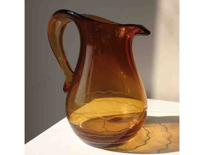 Amber Colored Glass Pitcher