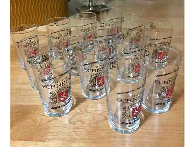 Set of 14 Michel Schneider Zell/Mosel wine tasting glasses