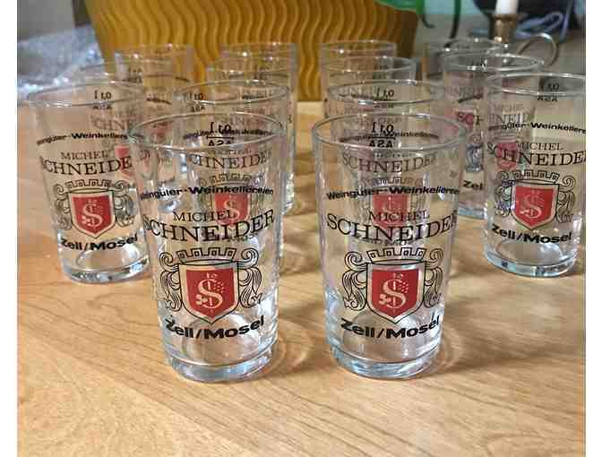 Set of 14 Michel Schneider Zell/Mosel wine tasting glasses