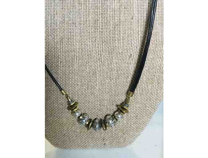 Silpada Sterling Silver, Brass, and Leather Necklace
