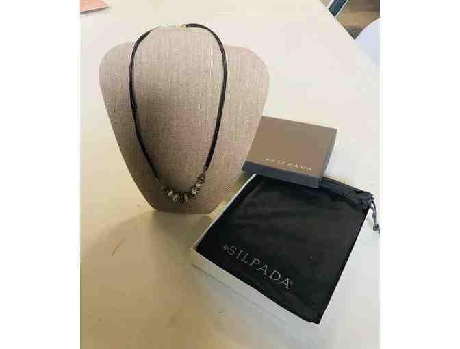 Silpada Sterling Silver, Brass, and Leather Necklace