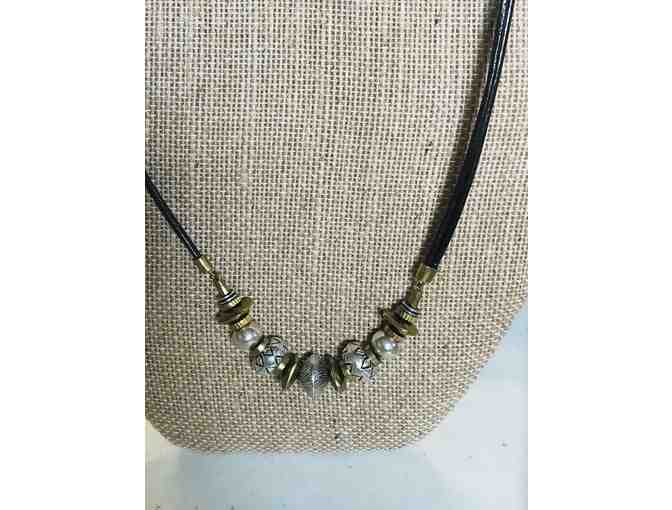 Silpada Sterling Silver, Brass, and Leather Necklace