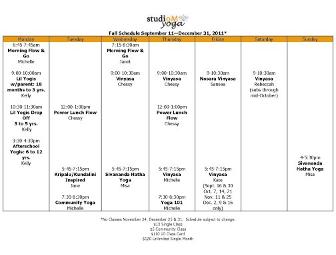 10 Class Card from studioM Yoga