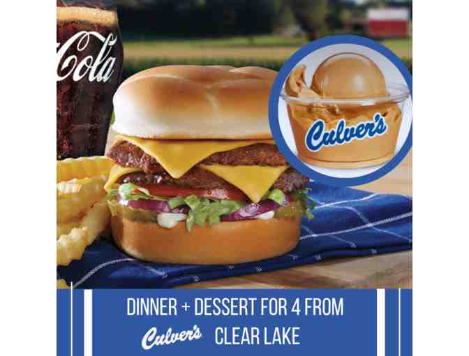 Dinner + Dessert for 4 from Culver's of Clear Lake