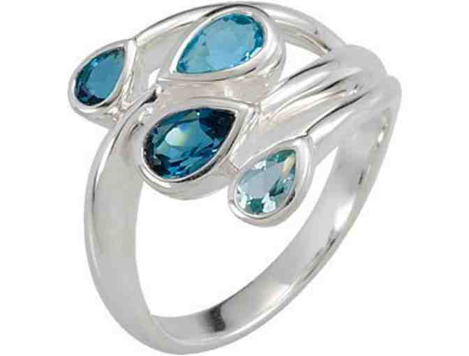 Sterling Silver Genuine Blue Topaz Ring sz 7