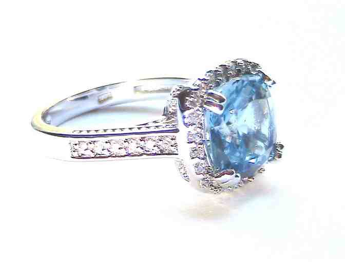 Sterling Silver & Brilliant Topaz Blue CZ Ring
