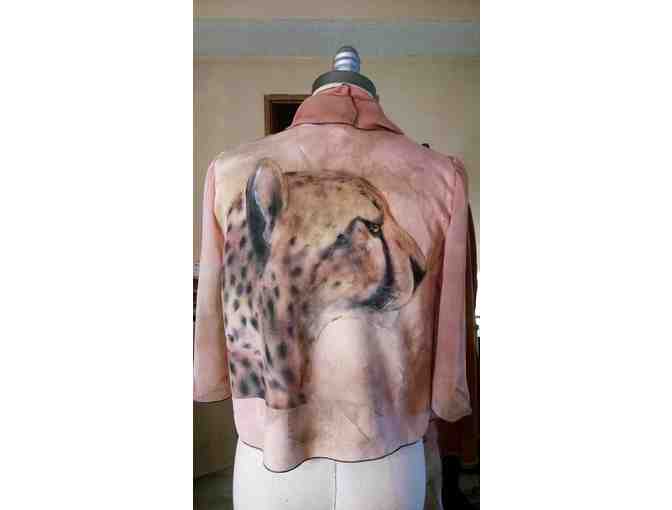 Silk Cheetah Jacket with Handpainted Cheetah