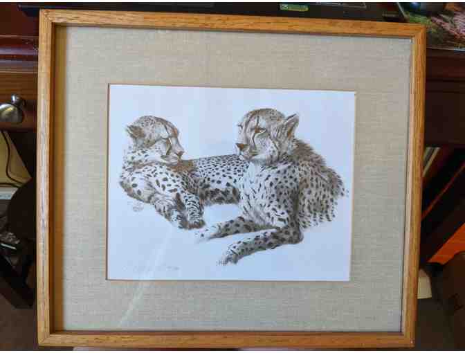 Wood-framed Cheetah Drawing - Photo 1
