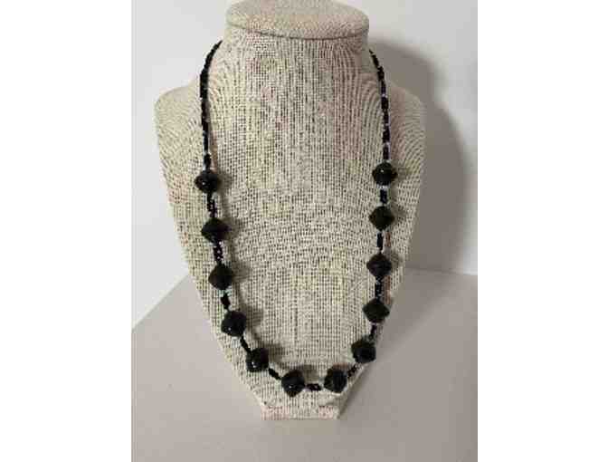 African Paper-Beaded Black Necklace