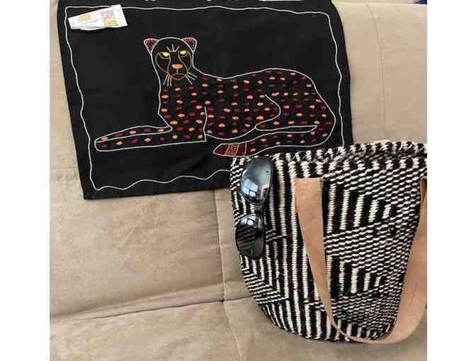 Kiondo Wedding Bag and Embroidered Cheetah Art