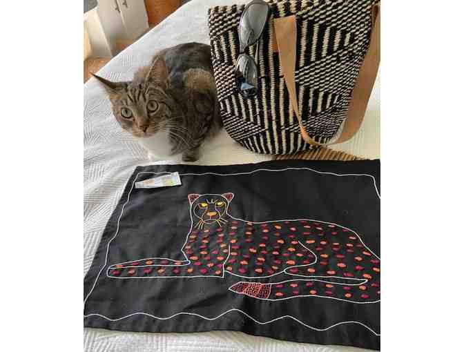 Kiondo Wedding Bag and Embroidered Cheetah Art