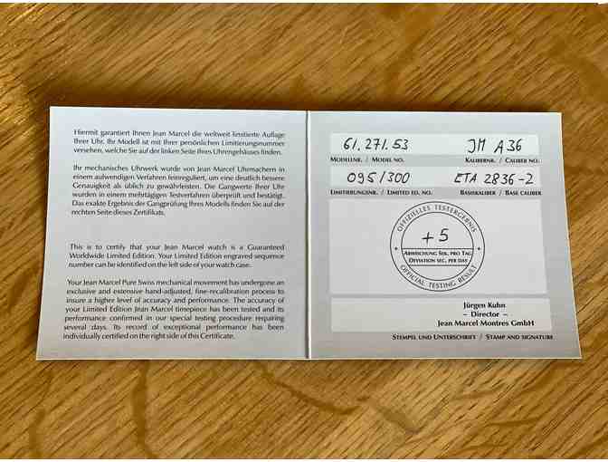 Spectacular Limited Edition Jean Marcel Luxury Swiss Watch