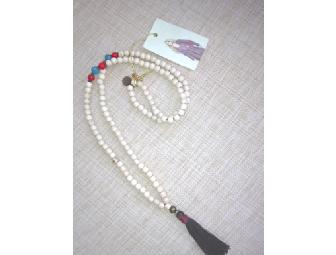 Cream Wooden Bead Necklace