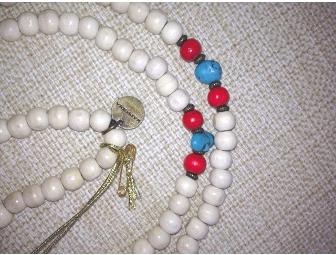 Cream Wooden Bead Necklace