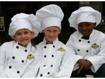 California Pizza Kitchen Two Gift Cards, Kids Meals, a Chef Jacket, an Apron and a Book.