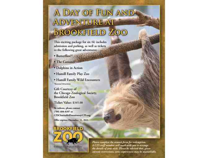 Six (6) All-Inclusive Passes to Brookfield Zoo