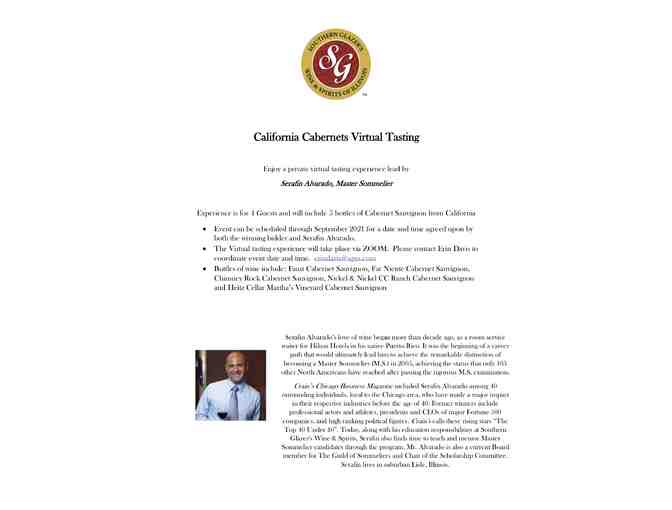 'Can't Live Without' California Cabernets Virtual Tasting Experience