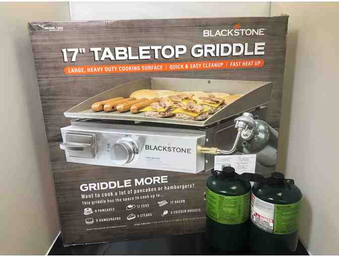 Blackstone 17' Table Top Griddle with 2 - 1 lb propane tanks