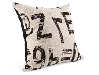 Ivory Grafitti Pillow