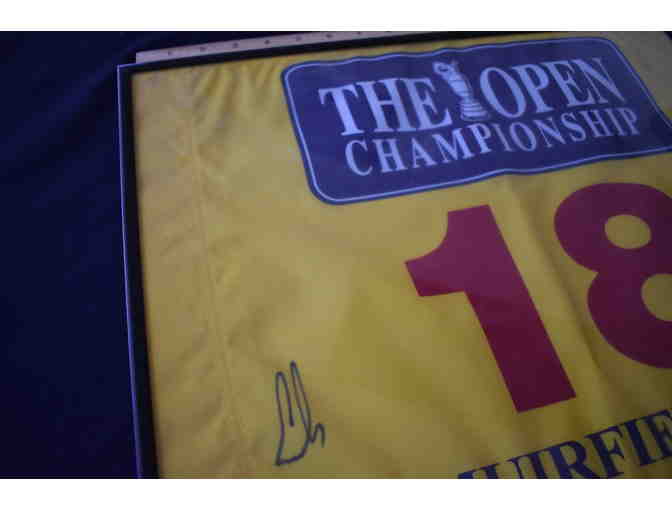 Ernie Els signed 2002 Open Championship Pin Flag at Muirfield