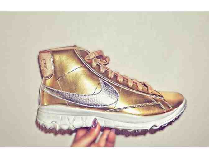 Michelle Wie autographed Limited Edition Nike Gold Blazer High-Tops