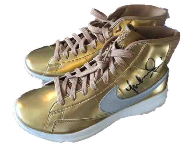 Michelle Wie autographed Limited Edition Nike Gold Blazer High-Tops