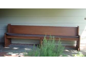 9' Solid Oak Church Pew/Bench with Cushion