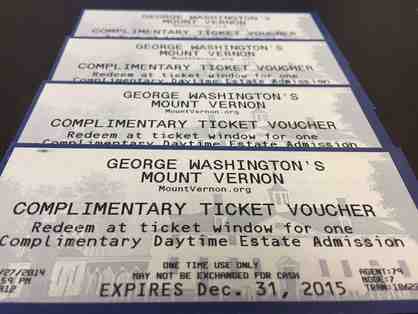 Tickets to George Washington's Mount Vernon