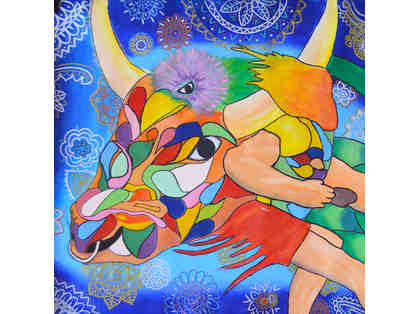 "Theseus' Dream" - Canvas Art (18x24 By: Naomi R & Sara B - Christel House Mexico, Grade 8
