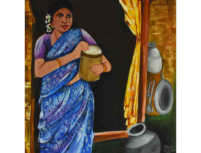 "Be Home Soon" - Canvas Art (24x30) By: Pavithra J. - Christel House India, Grade 11 - Photo 1