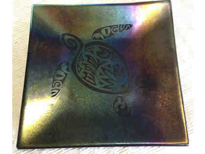 Fused Glass Tray with Honu Design - By Kate Williams