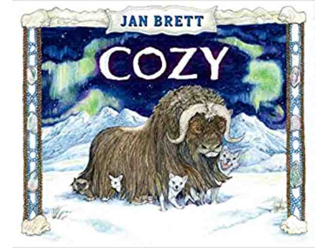 Autographed Poster by Author Jan Brett and Children's Book 'Cozy'
