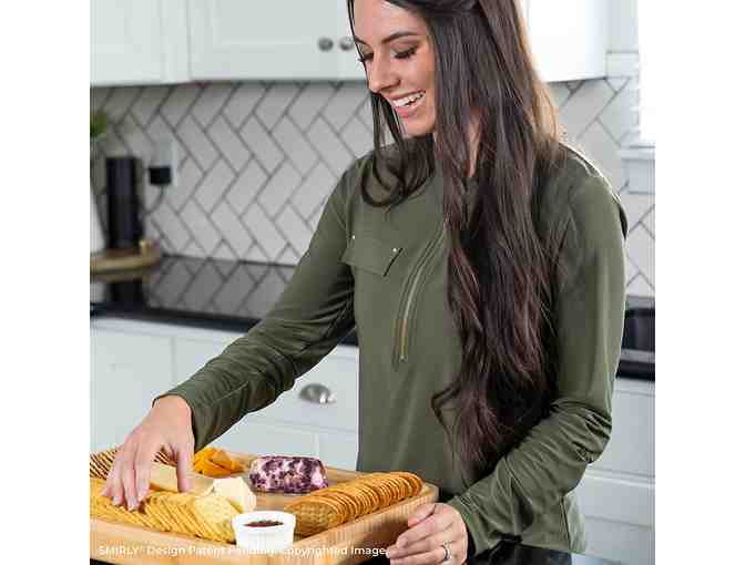 Smilry Cheese Board & Knife Set 16x13x2 in Wood Charcuterie Platter for Wine, Cheese, Meat