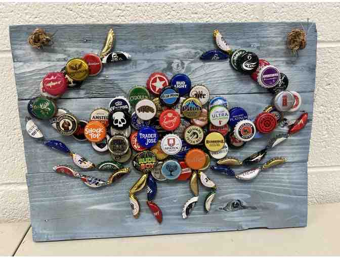 Bottle Cap Crab art basket - Photo 3