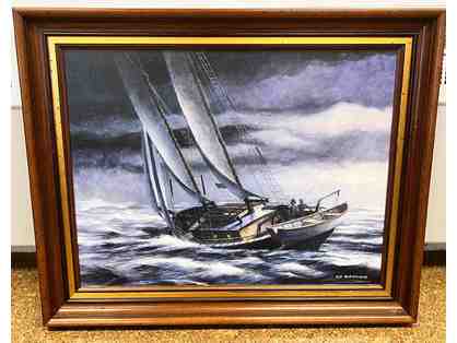 Bob Holland Sailboat Oil Painting
