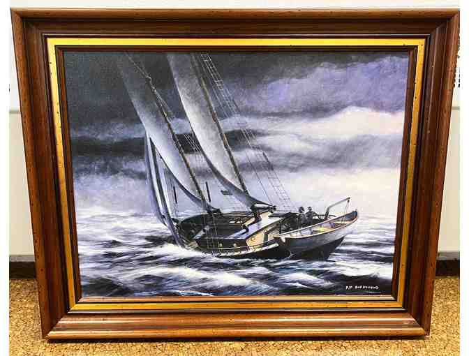Bob Holland Sailboat Oil Painting - Photo 1