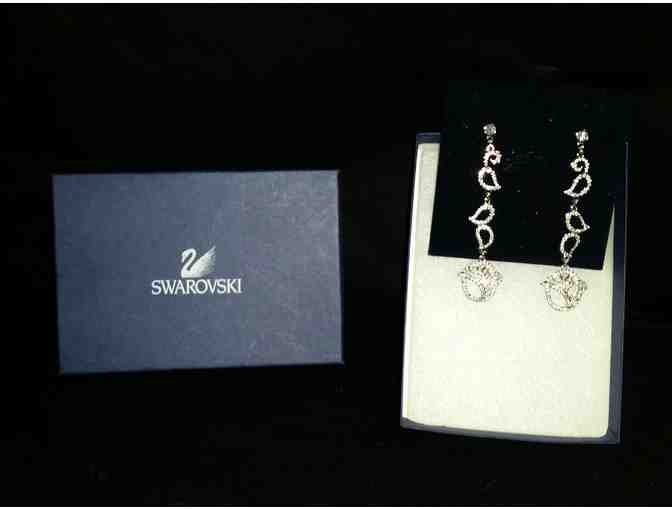 Swarovski Clear Crystal Disney Rose Earrings Retired