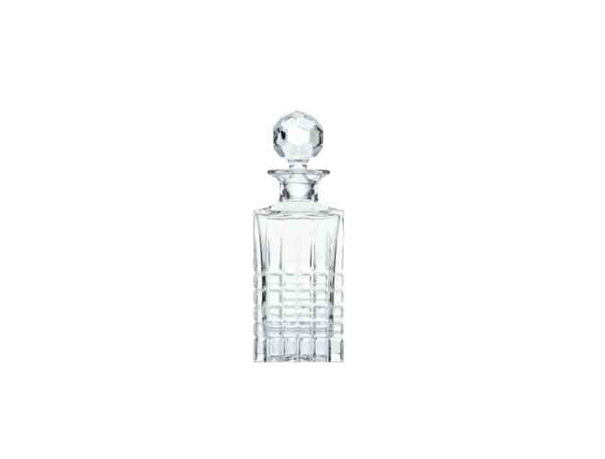 Tiffany Crystal 'Plaid Square' Decanter 26 oz w Top and Box