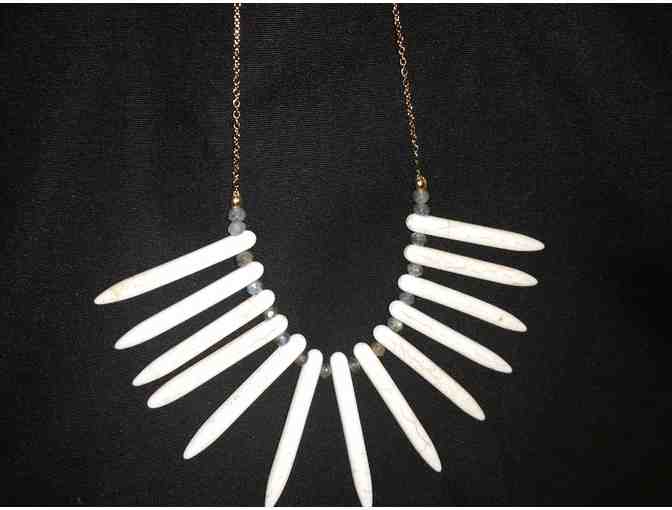 A. Marie Jewelry 'Holly'--Stunning Spike & Stone Necklace with 24k Gold Overlay