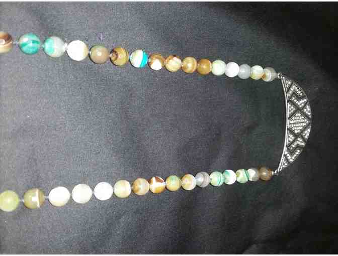 A. Marie Jewelry 'Luna'--Incredible Stone Necklace  w Rose Gold Moon Pendant & CZ Accents