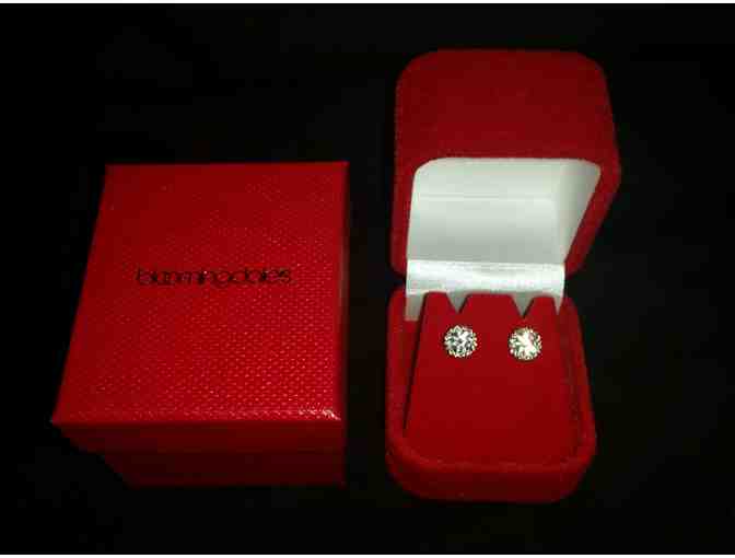 Crystal/CZ and Plated Metal/Silver Bloomingdales Stud Earrings