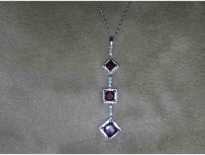 Jewelry--Diamond & Garnet 14k Exquisite Pendant with 16' Chain and 2017 Appraisal
