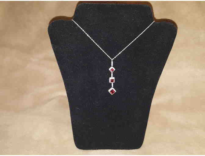 Jewelry--Diamond & Garnet 14k Exquisite Pendant with 16' Chain and 2017 Appraisal