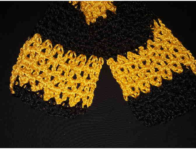 Handmade Traditional Knitted Ladies Scarf, Longer 10' Length, Yellow and Black