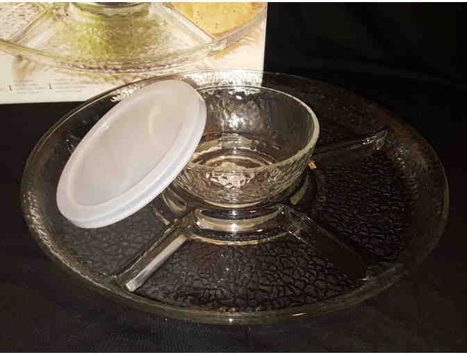 Libbey Glassware Chip & Dip Server with Lid