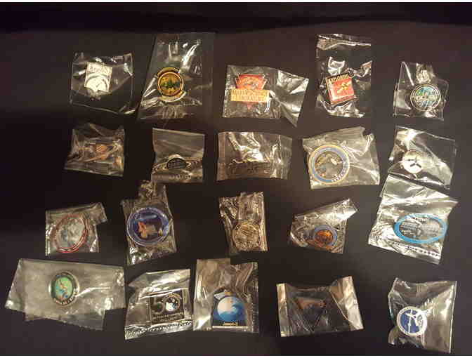 Collection of NASA JPL Mission Pins--60 Collectible Pins from Incredible Missions