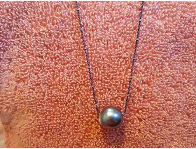 Jewelry--A. Compton Fine Jewelry Large Black Tahitian Pearl 19' Necklace