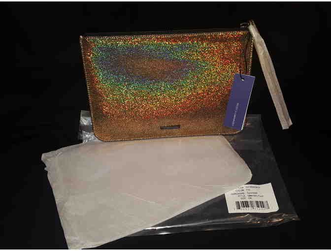 Handbags--Rebecca Minkoff Brand New Glitter Gold Large Kerry Pouch Wristlet with Tags - Photo 3