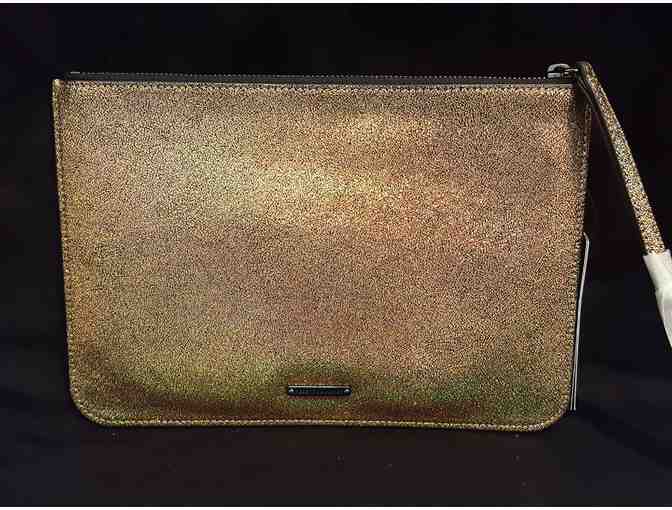 Handbags--Rebecca Minkoff Brand New Glitter Gold Large Kerry Pouch Wristlet with Tags - Photo 4